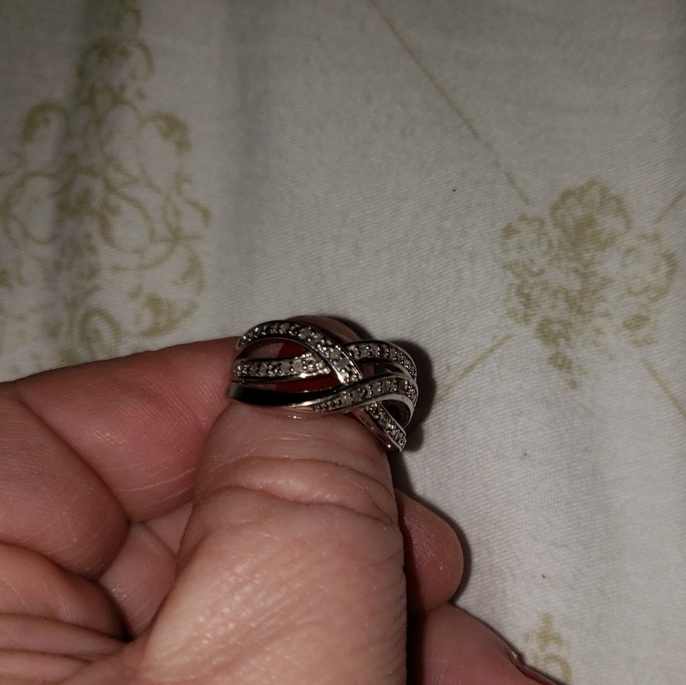 Stirling Silver and Diamond Ring